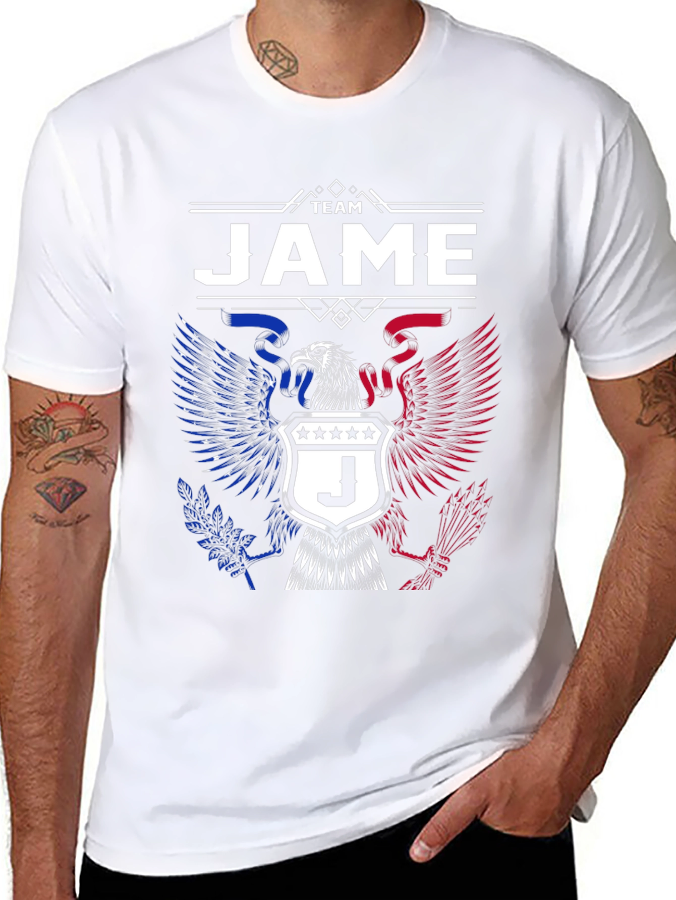 Team JAME T-Shirt - Patriotic Eagle Design