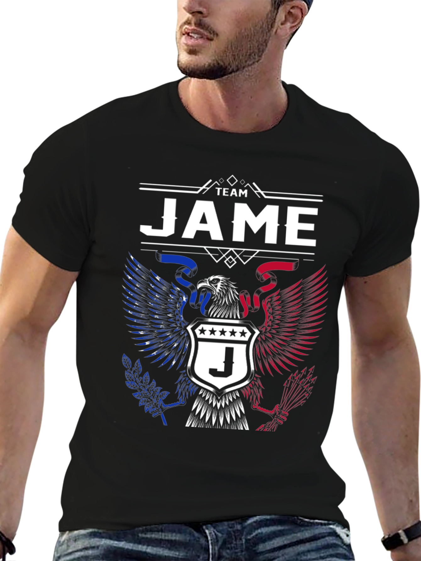 Team JAME T-Shirt - Patriotic Eagle Design