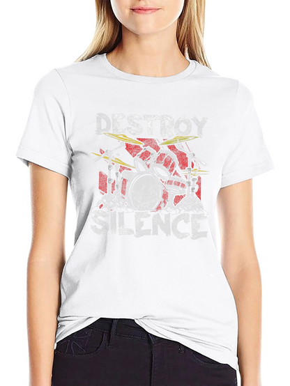 Destroy Silence Drum Set Graphic Tee