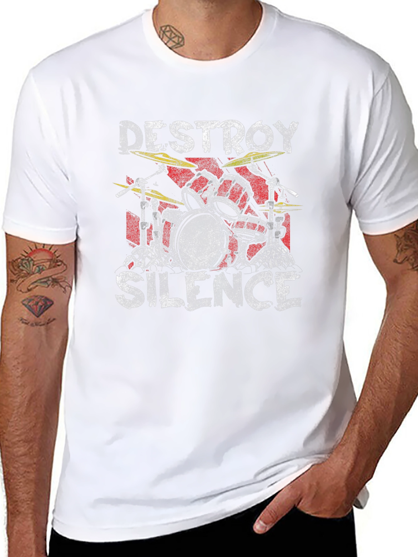 Destroy Silence Drum Set Graphic Tee