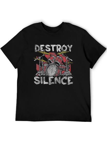 Destroy Silence Drum Set Graphic Tee