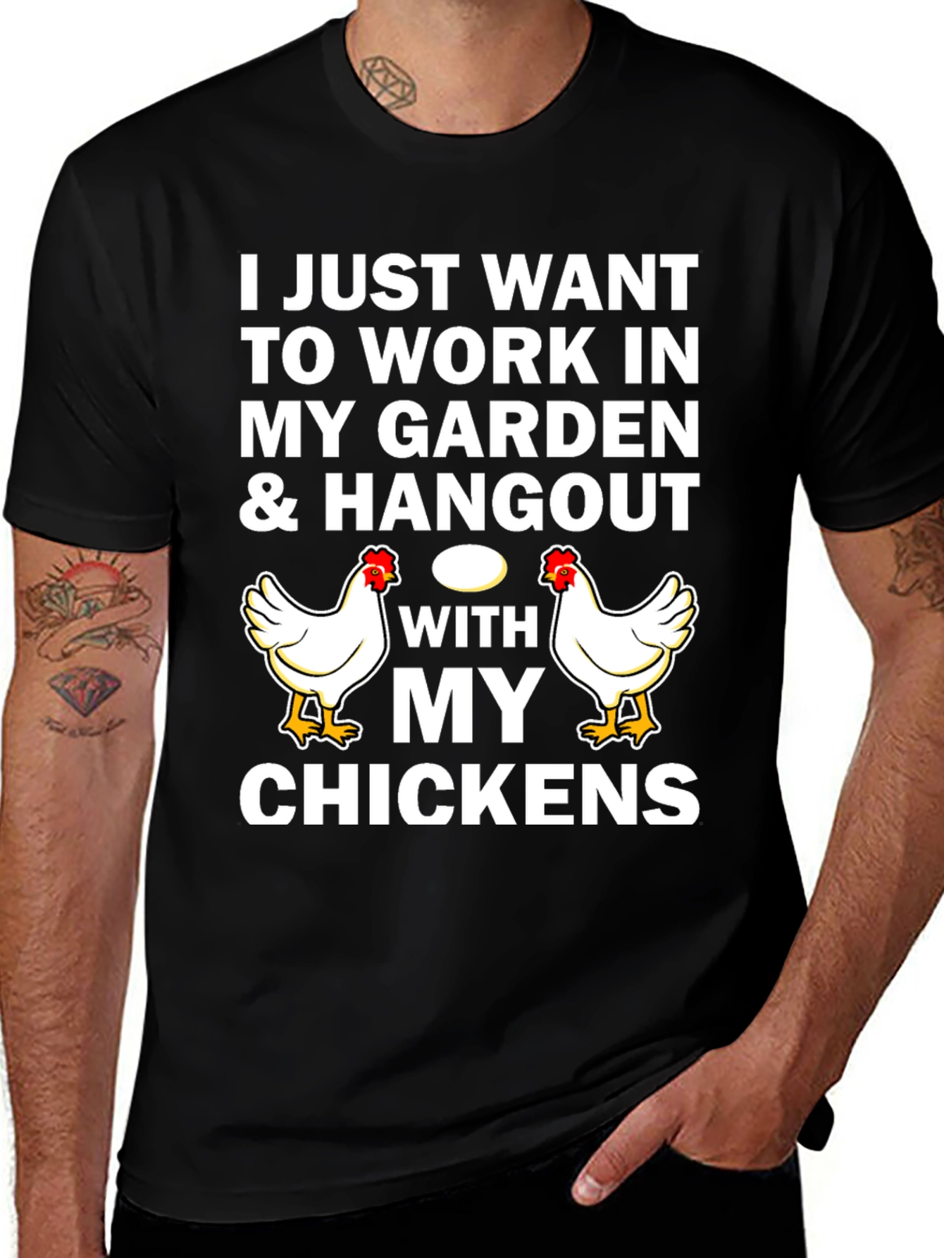 Work in My Garden Chicken Graphic Tee