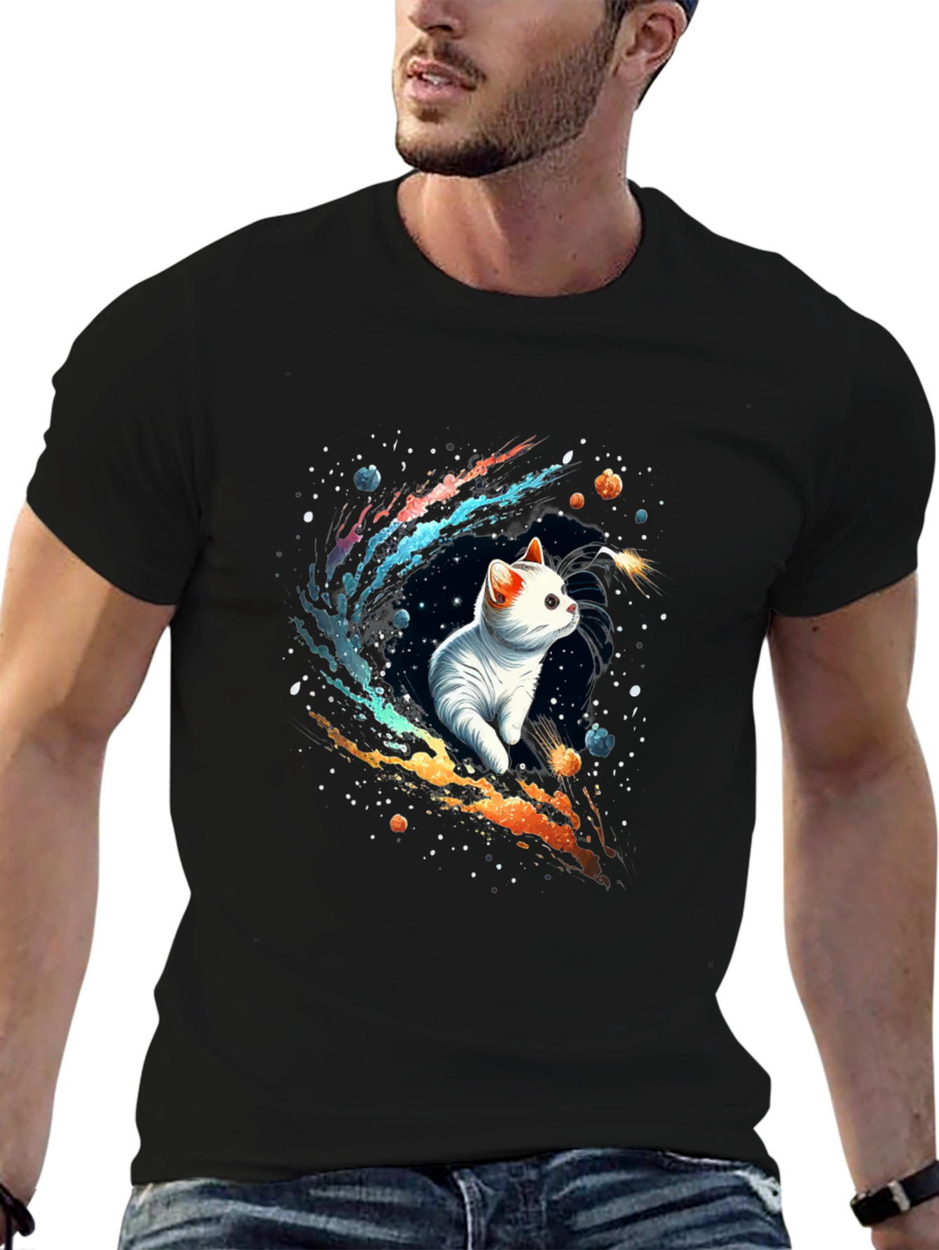 Cosmic Cat T-Shirt - Galaxy Kitten Tee