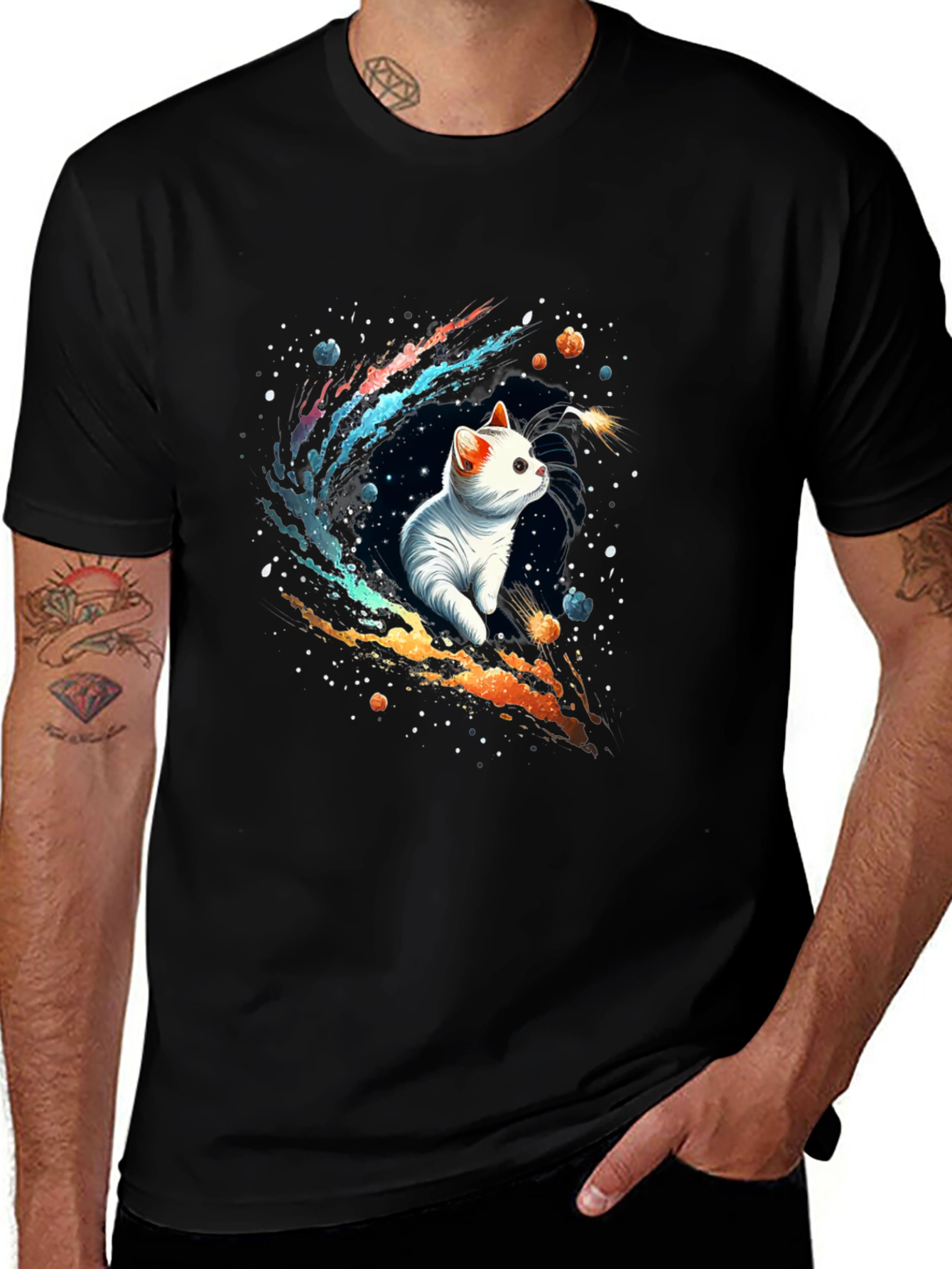 Cosmic Cat T-Shirt - Galaxy Kitten Tee
