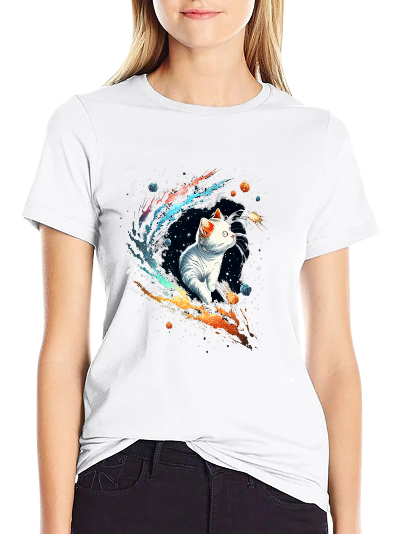 Cosmic Cat T-Shirt - Galaxy Kitten Tee