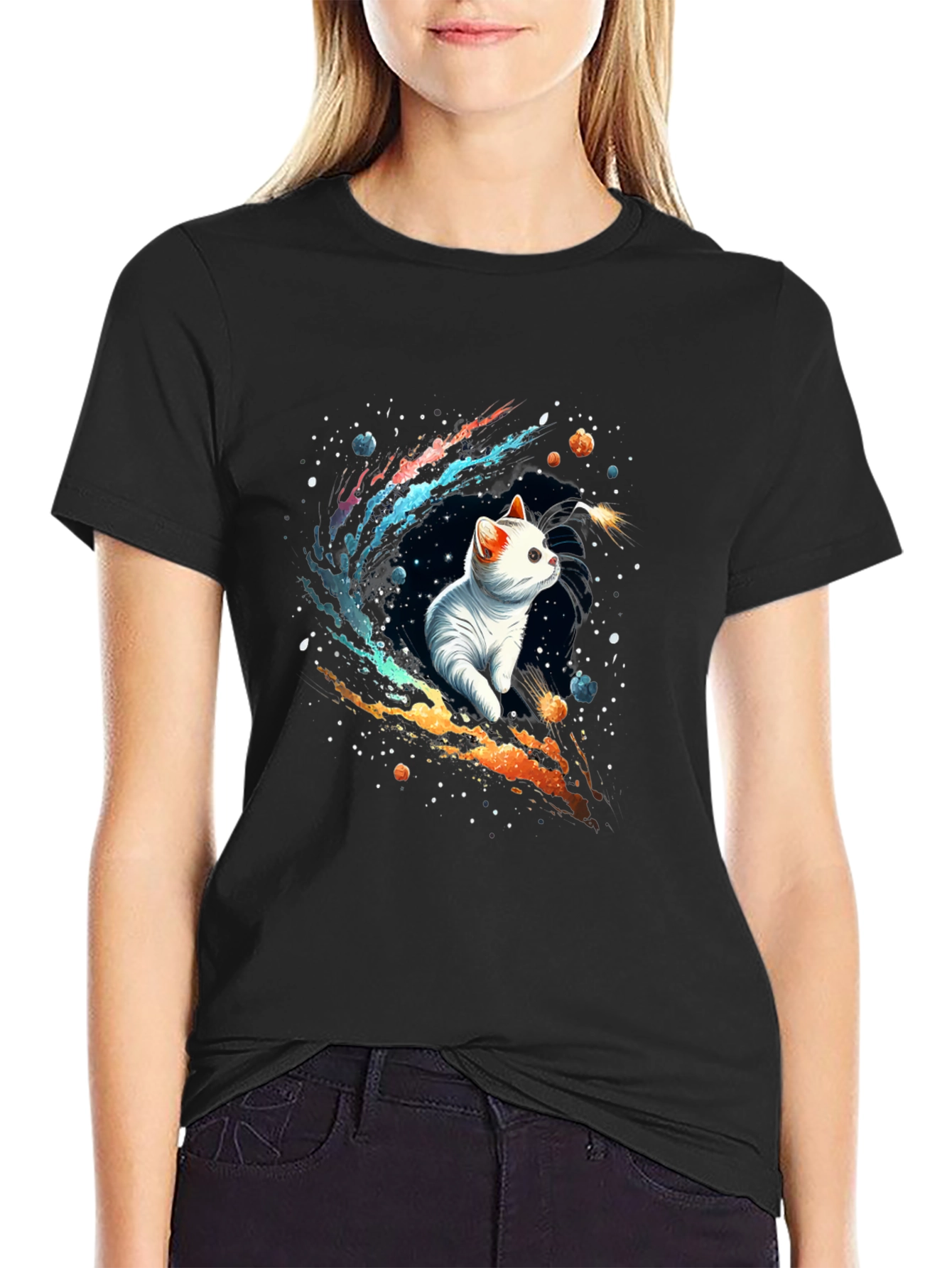 Cosmic Cat T-Shirt - Galaxy Kitten Tee