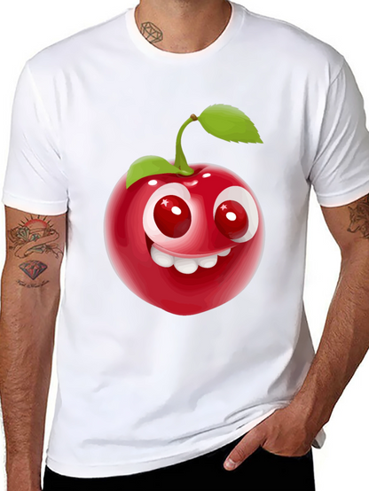 Cherry Face Graphic T-Shirt - Fun and Playful Style