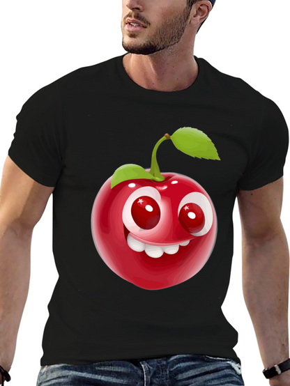 Cherry Face Graphic T-Shirt - Fun and Playful Style