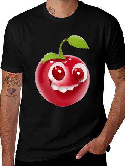 Cherry Face Graphic T-Shirt - Fun and Playful Style