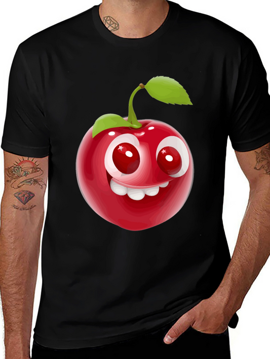 Cherry Face Graphic T-Shirt - Fun and Playful Style