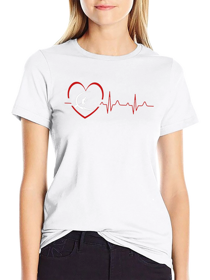 Surfing Heartbeat Graphic Tee - Mens Black T-Shirt