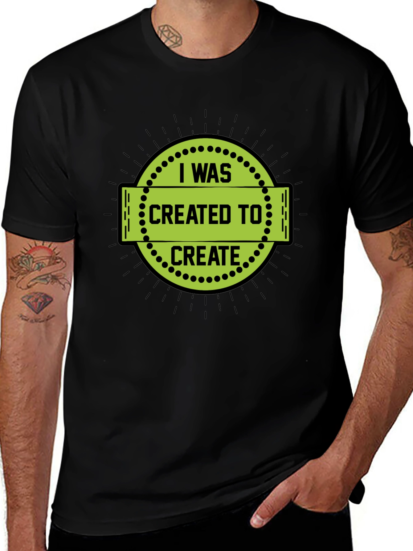 I Was Created to Create Black T-Shirt