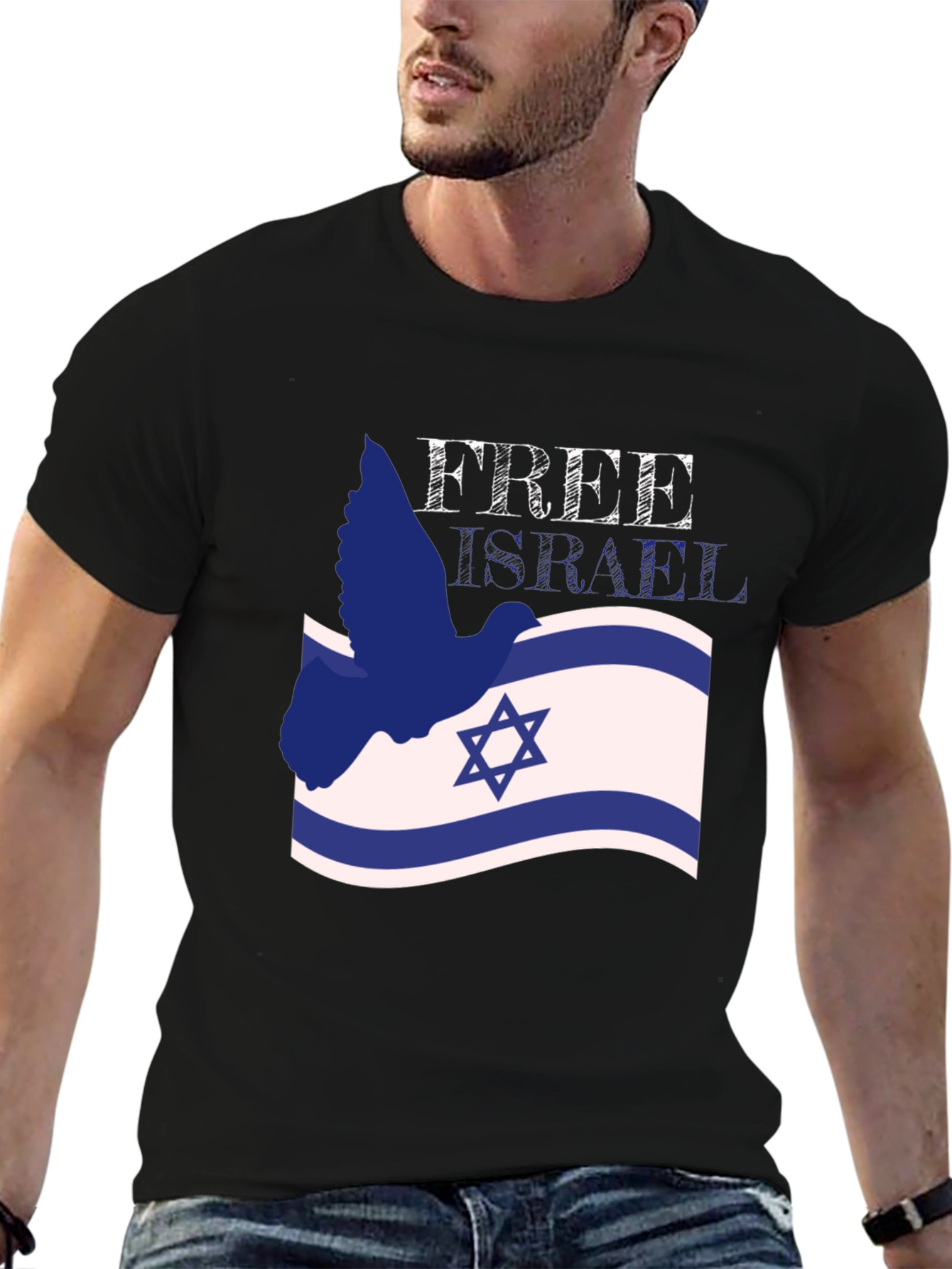 Free Israel Dove Graphic T-Shirt