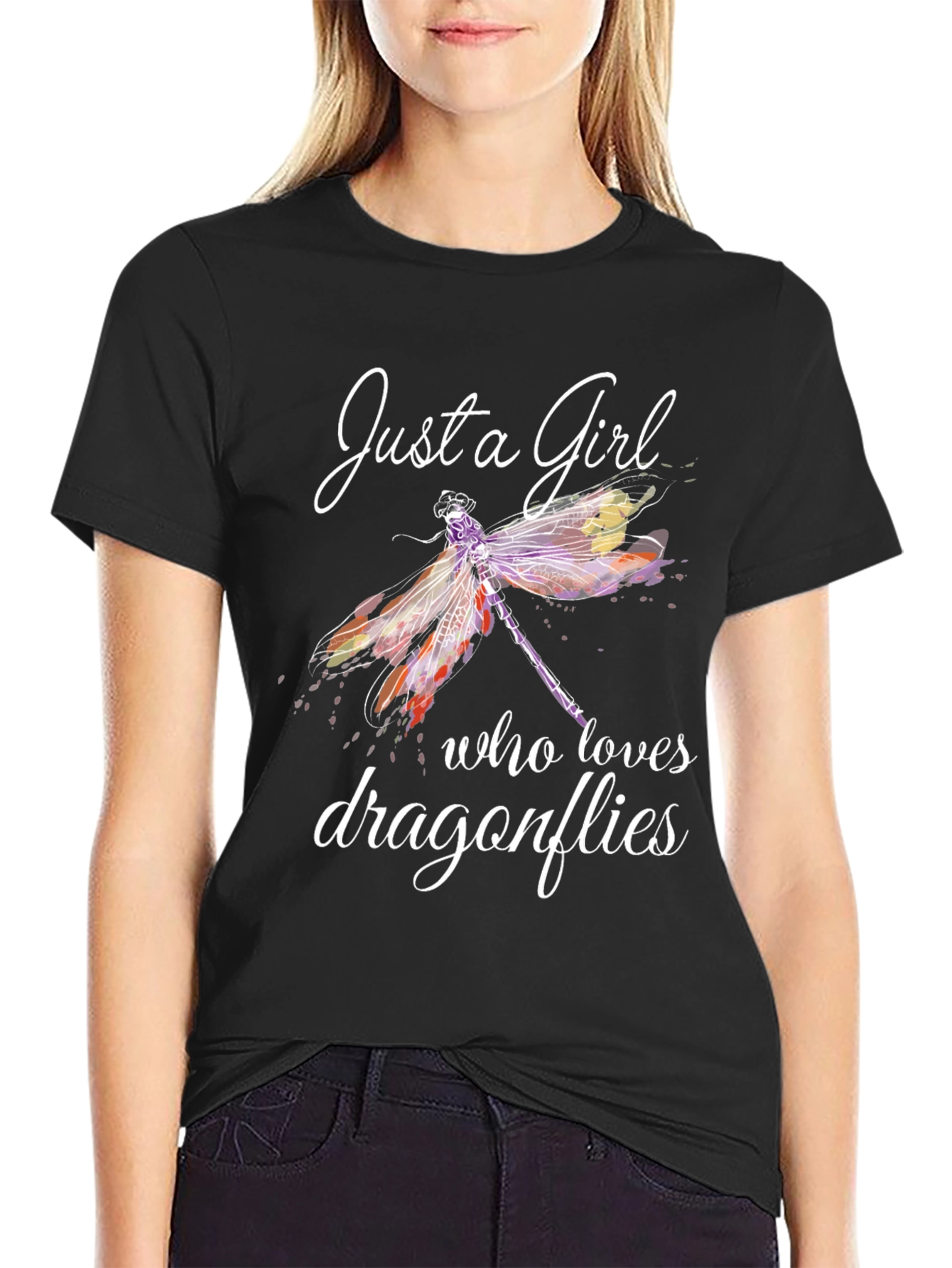 Just a Girl Who Loves Dragonflies Graphic Tee