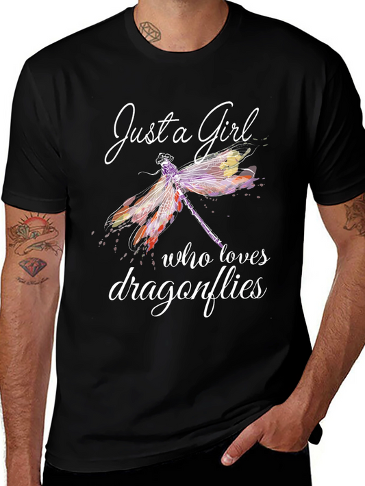 Just a Girl Who Loves Dragonflies Graphic Tee