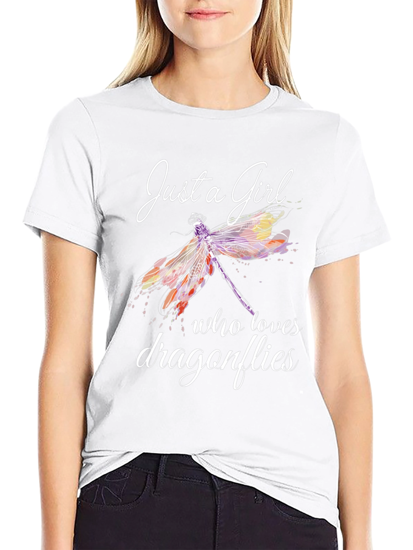 Just a Girl Who Loves Dragonflies Graphic Tee