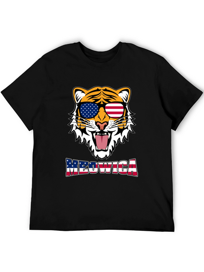 Meowica Tiger Graphic T-Shirt - Patriotic Style