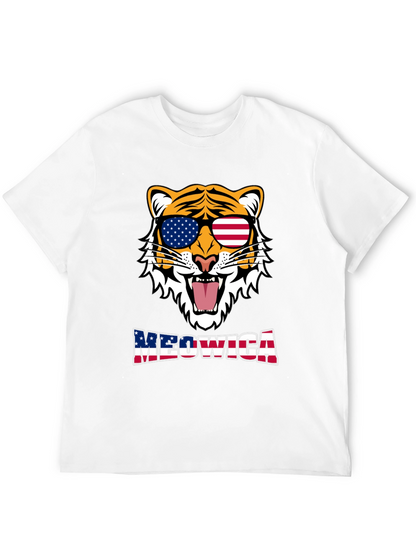 Meowica Tiger Graphic T-Shirt - Patriotic Style