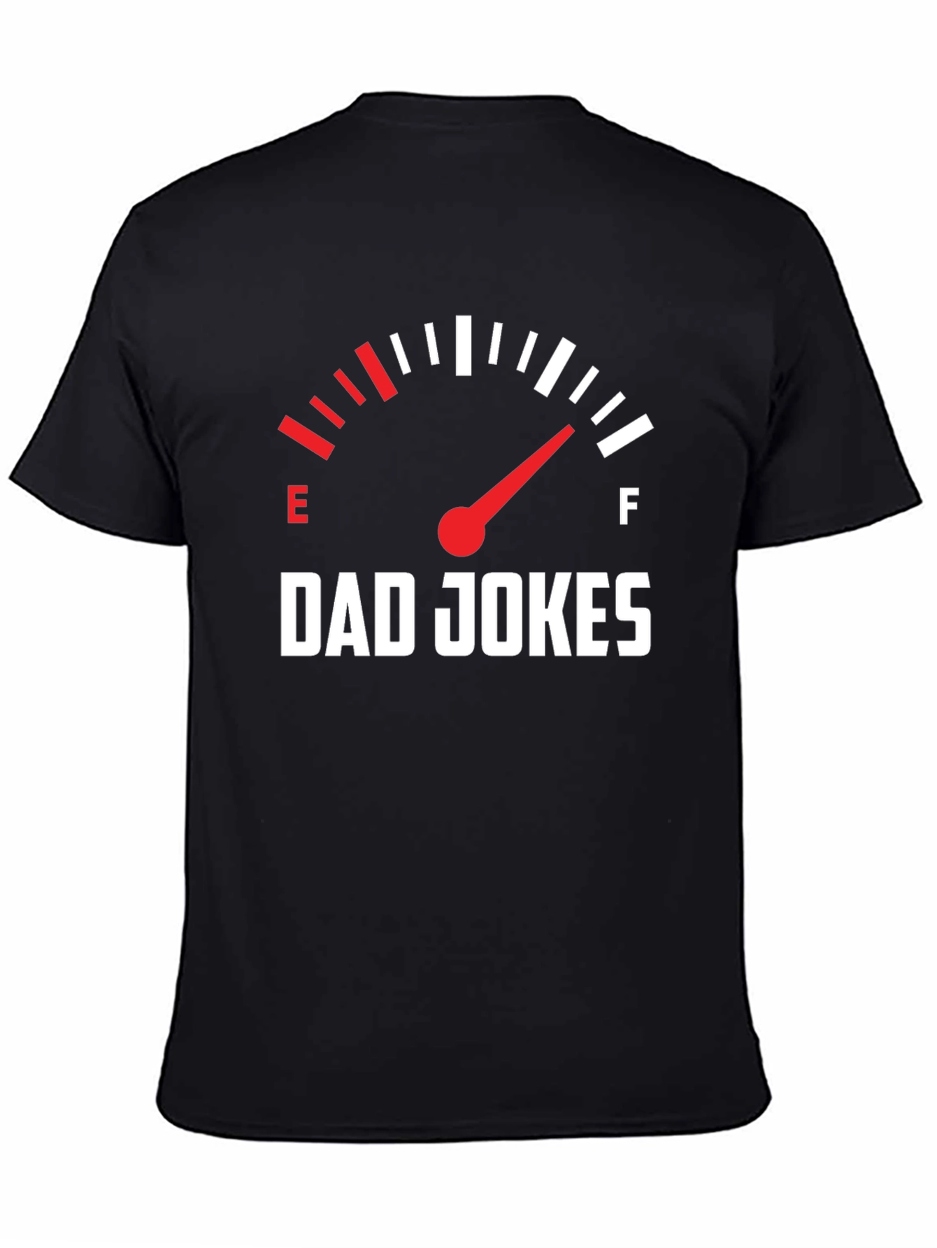 Dad Jokes Fuel Gauge Graphic Tee - Black Cotton