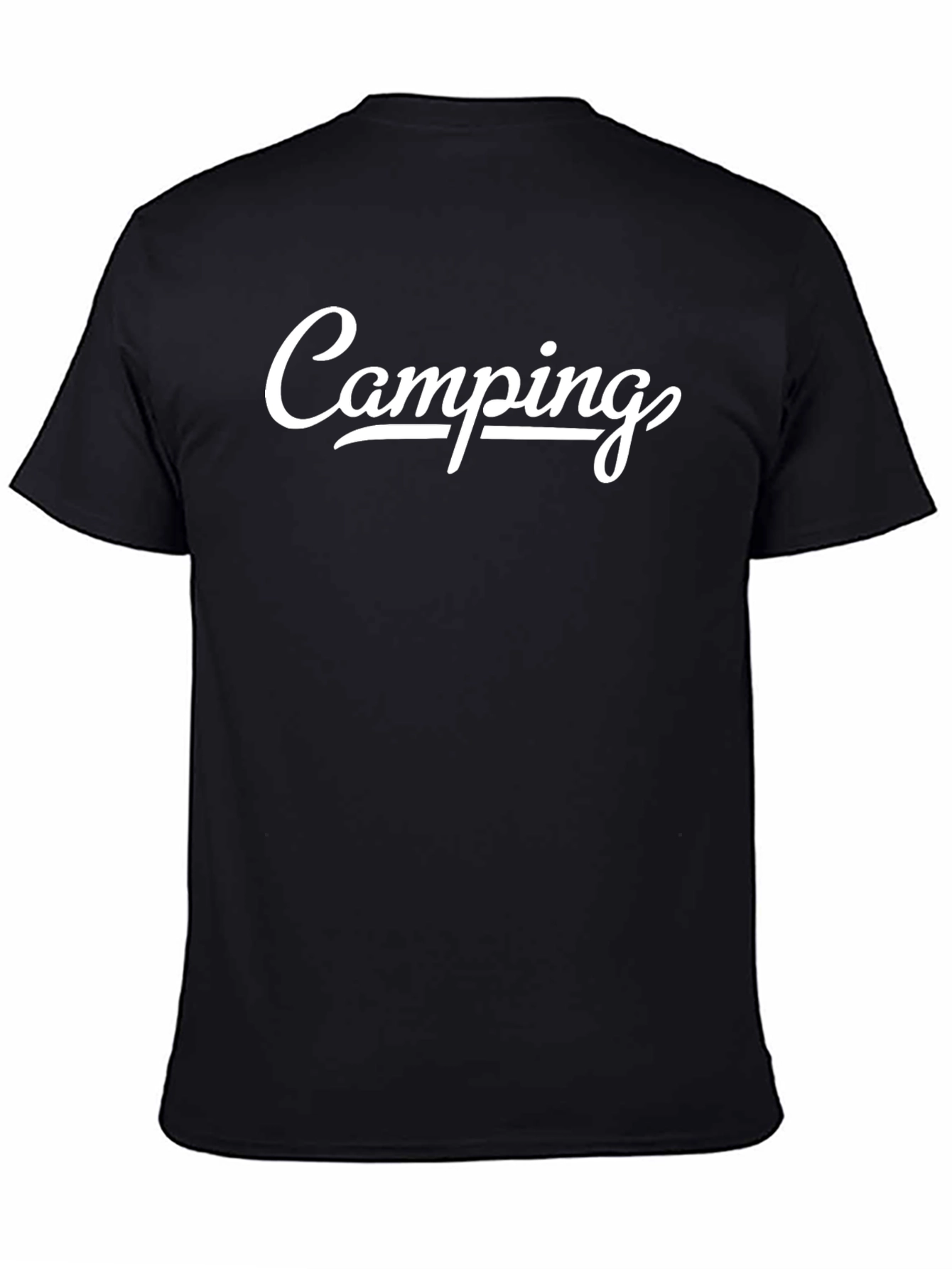 Camping T-Shirt - Black Crew Neck Tee