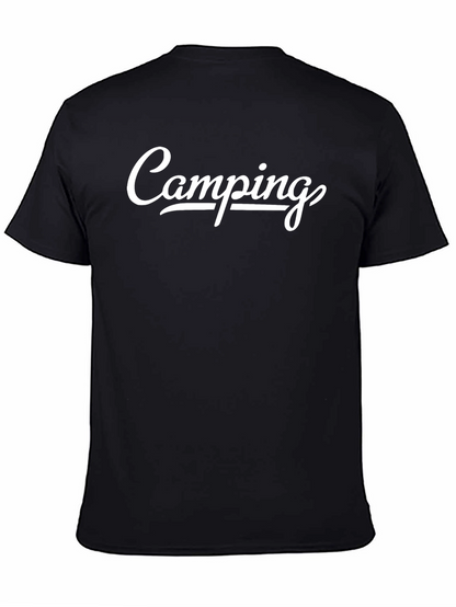 Camping T-Shirt - Black Crew Neck Tee