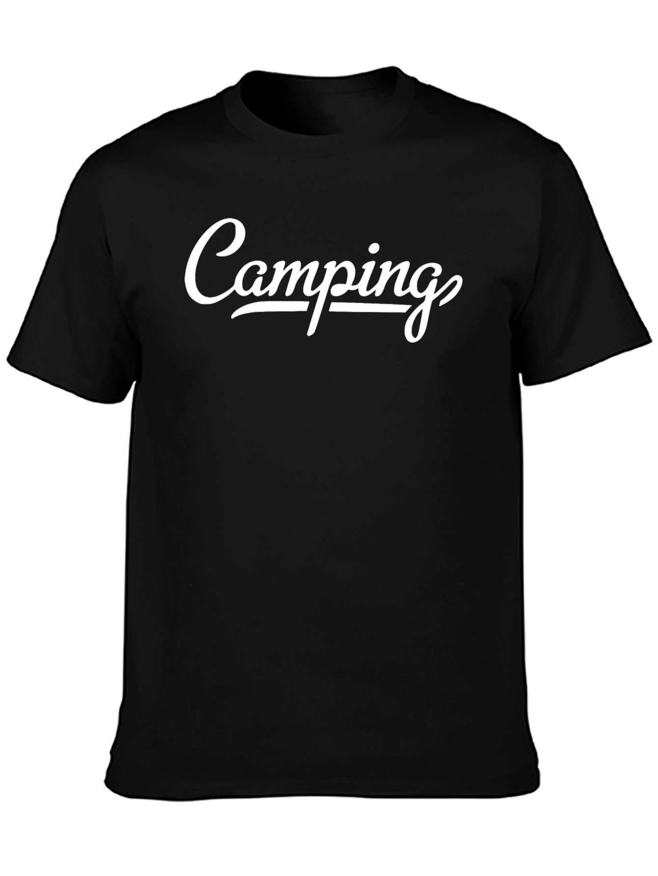 Camping T-Shirt - Black Crew Neck Tee