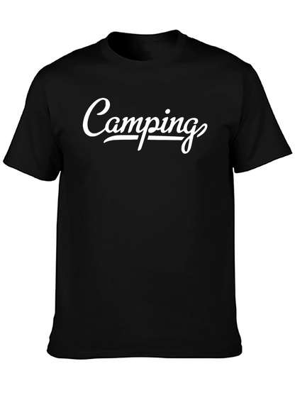 Camping T-Shirt - Black Crew Neck Tee