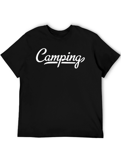 Camping T-Shirt - Black Crew Neck Tee