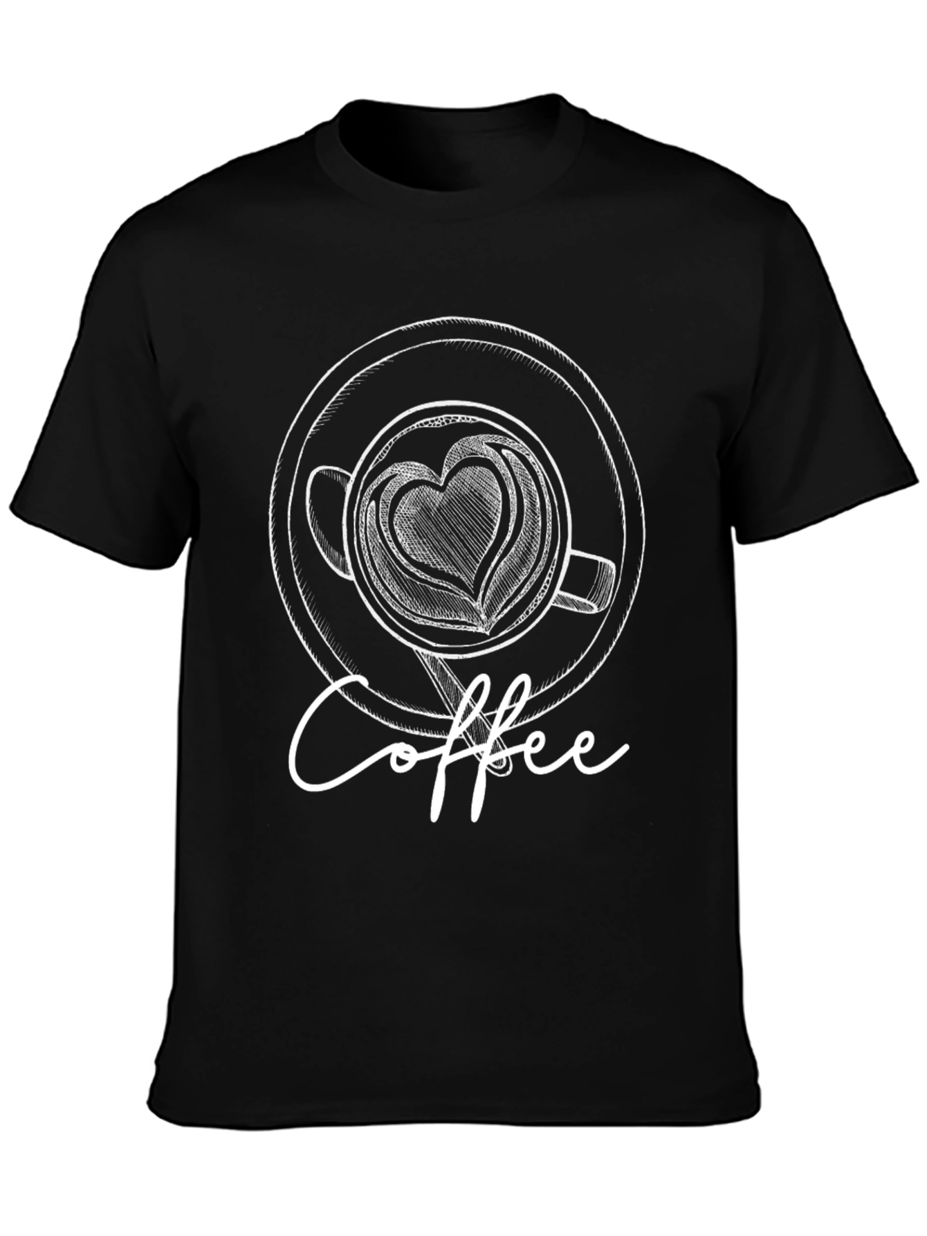 Coffee Lovers Graphic Tee - Heart Latte Art
