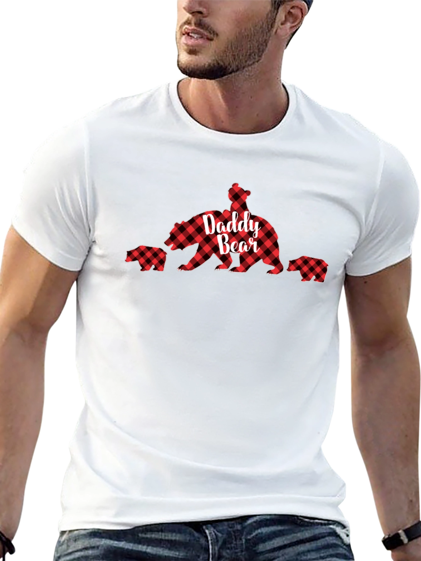 Daddy Bear Plaid T-Shirt - Family Matching Apparel