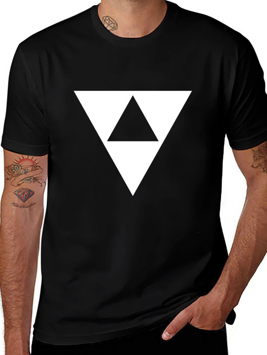 Geometric Triangle Graphic Tee - Modern Minimalist Style