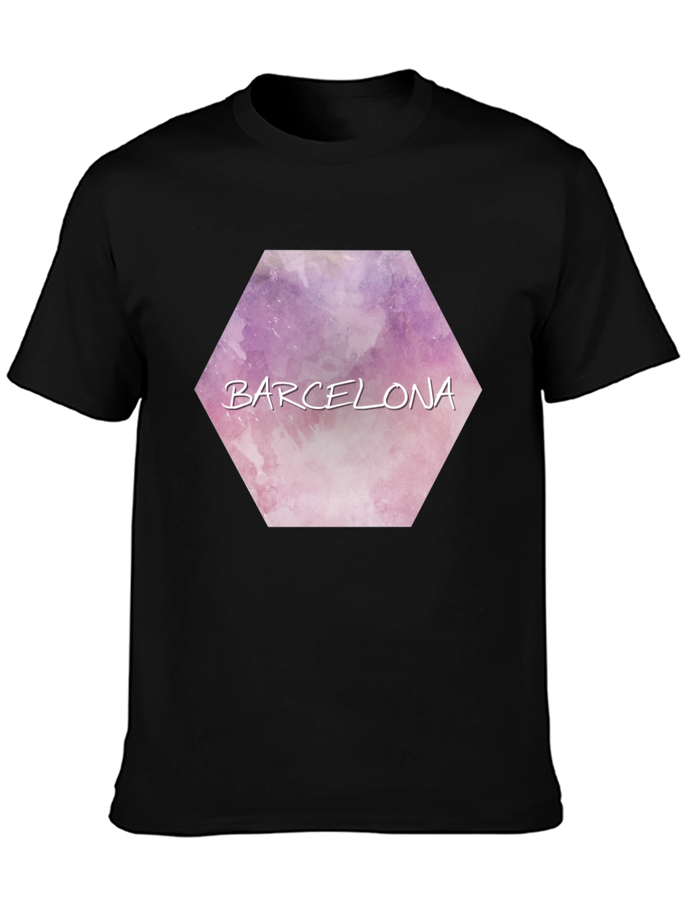 Barcelona Watercolor Hexagon T-Shirt