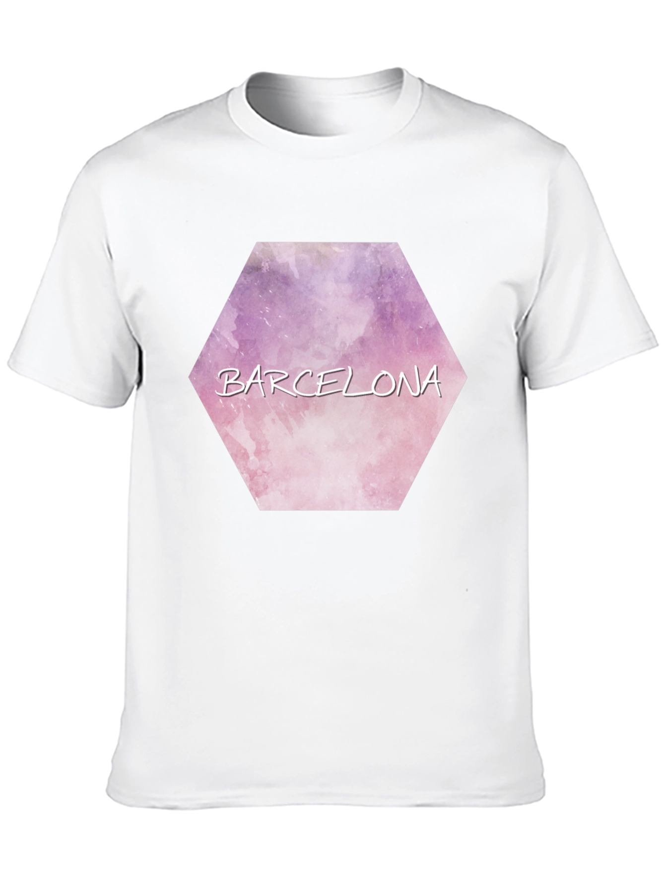 Barcelona Watercolor Hexagon T-Shirt