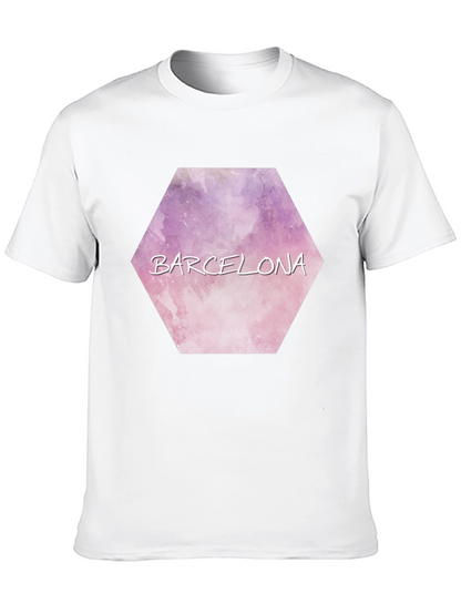 Barcelona Watercolor Hexagon T-Shirt