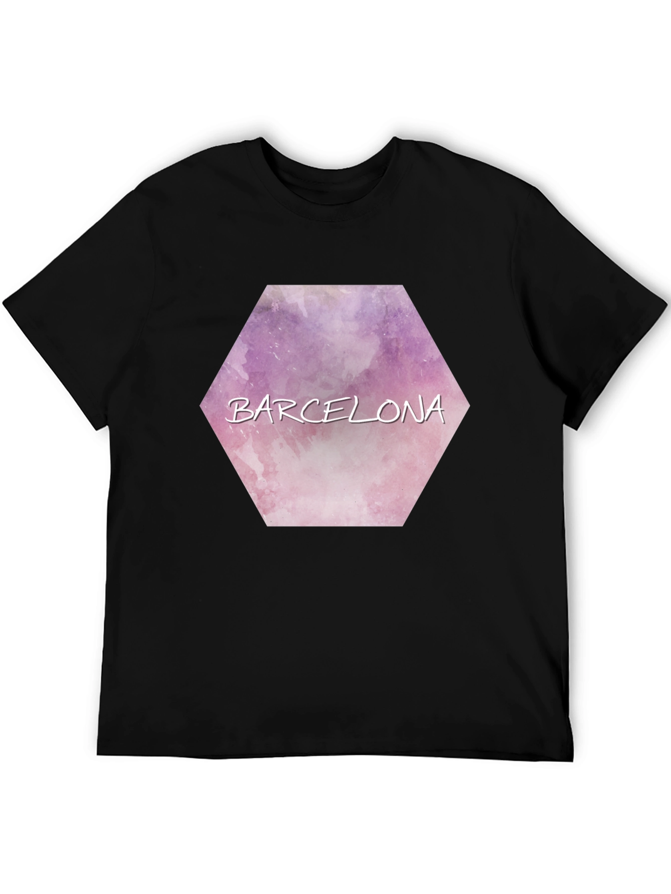 Barcelona Watercolor Hexagon T-Shirt