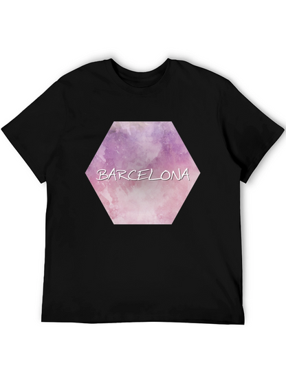 Barcelona Watercolor Hexagon T-Shirt