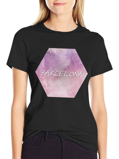 Barcelona Watercolor Hexagon T-Shirt