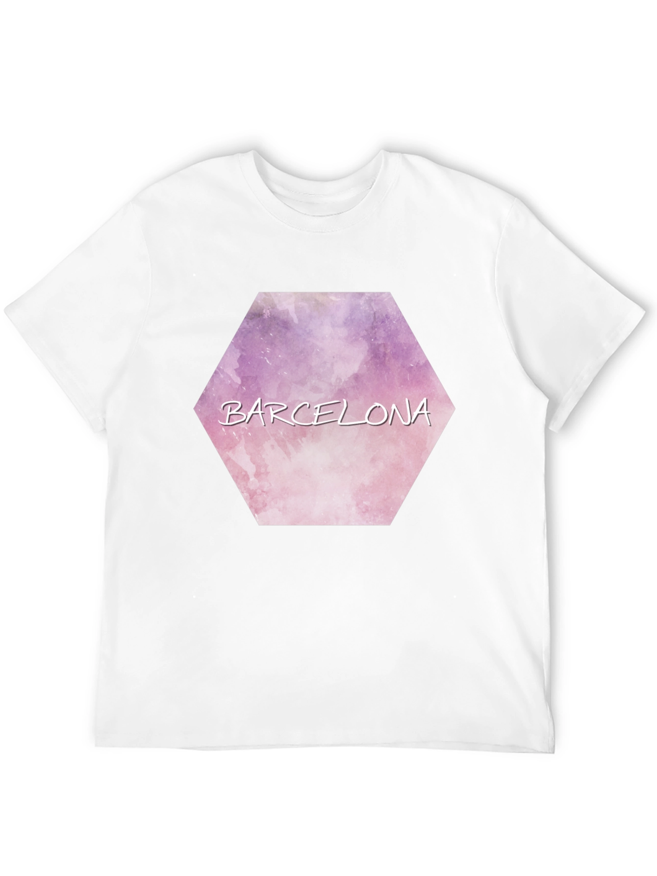 Barcelona Watercolor Hexagon T-Shirt