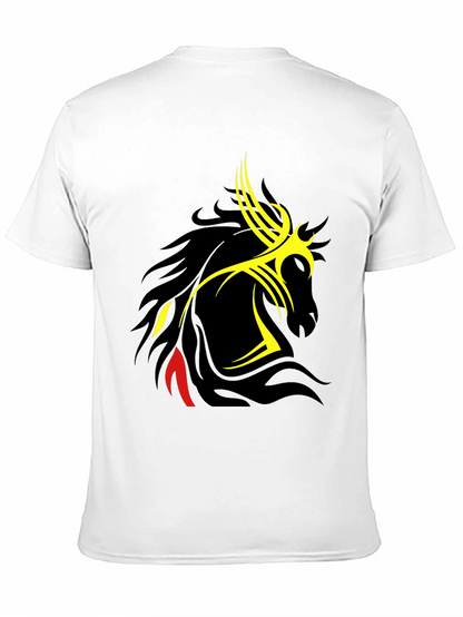 Tribal Horse Graphic Black T-Shirt