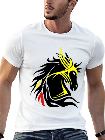 Tribal Horse Graphic Black T-Shirt