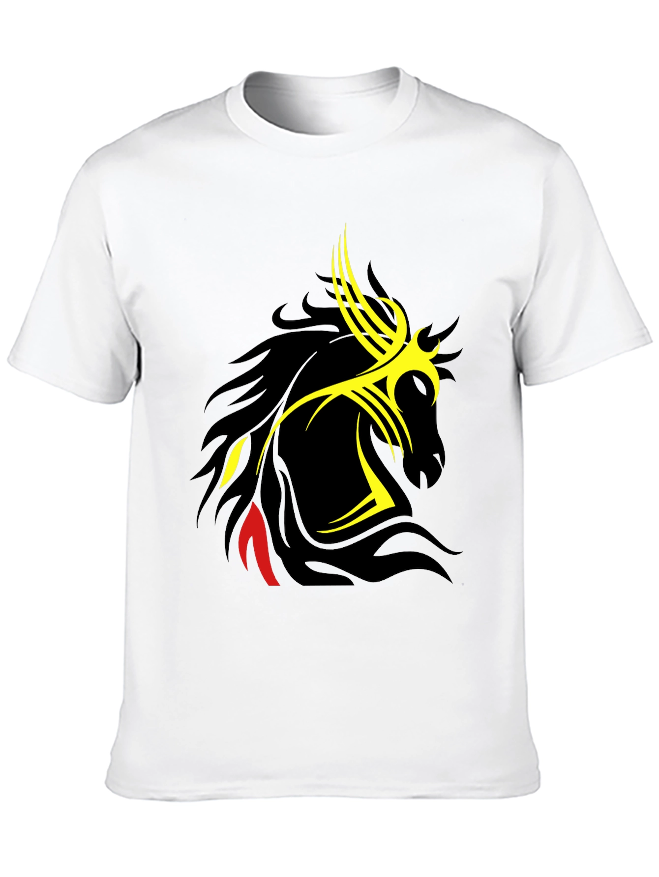 Tribal Horse Graphic Black T-Shirt
