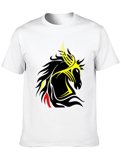 Tribal Horse Graphic Black T-Shirt