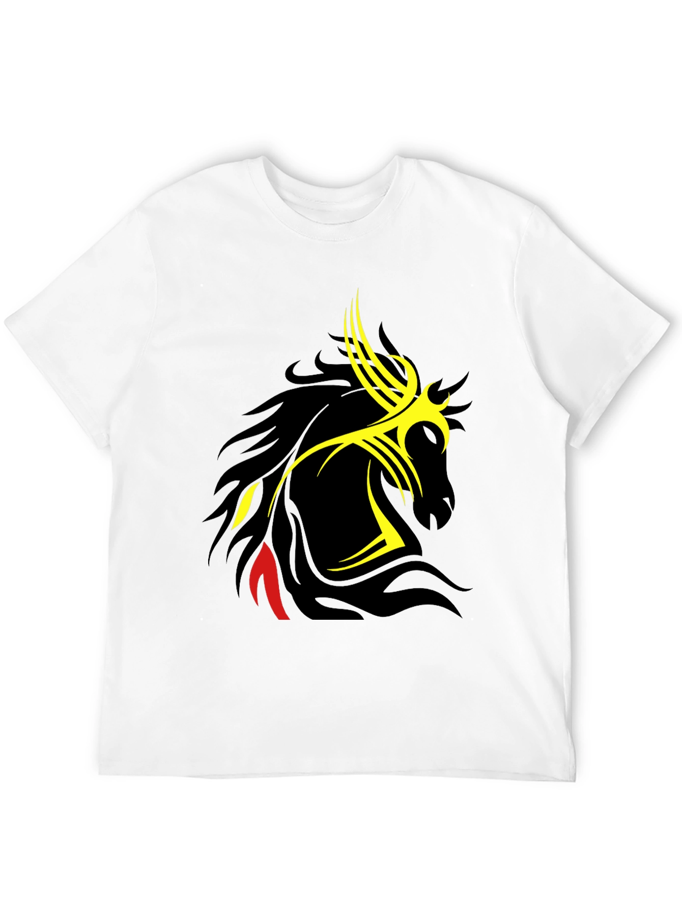Tribal Horse Graphic Black T-Shirt
