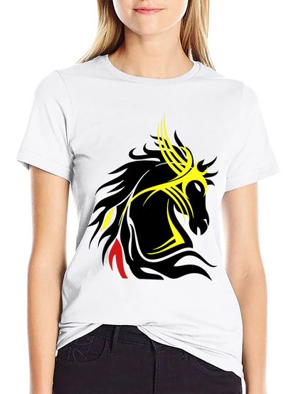 Tribal Horse Graphic Black T-Shirt