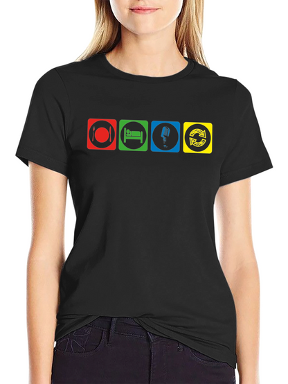 Eat Sleep Sing Repeat T-Shirt - Black