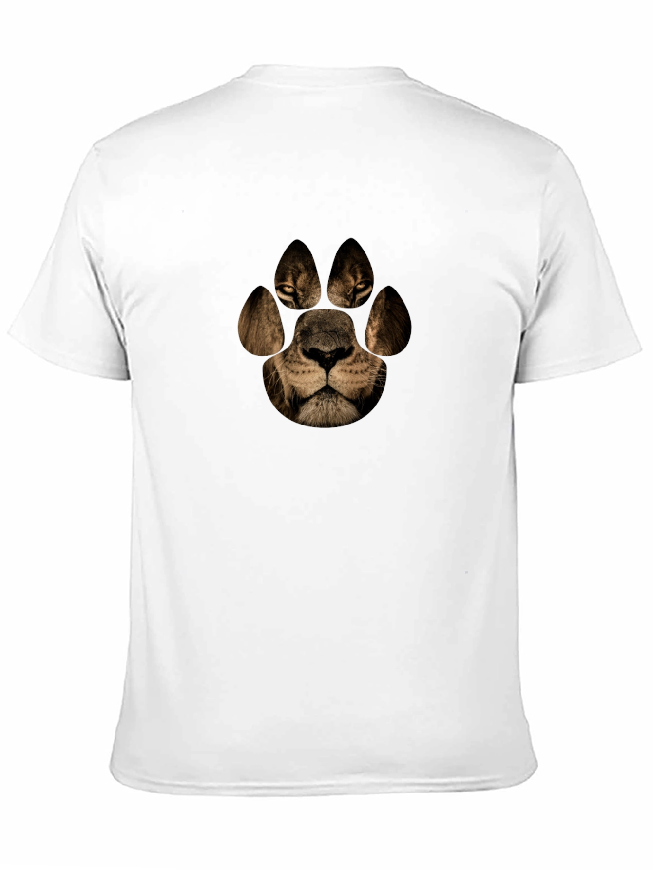 Lion Paw Print Graphic Tee - Black Casual T-Shirt