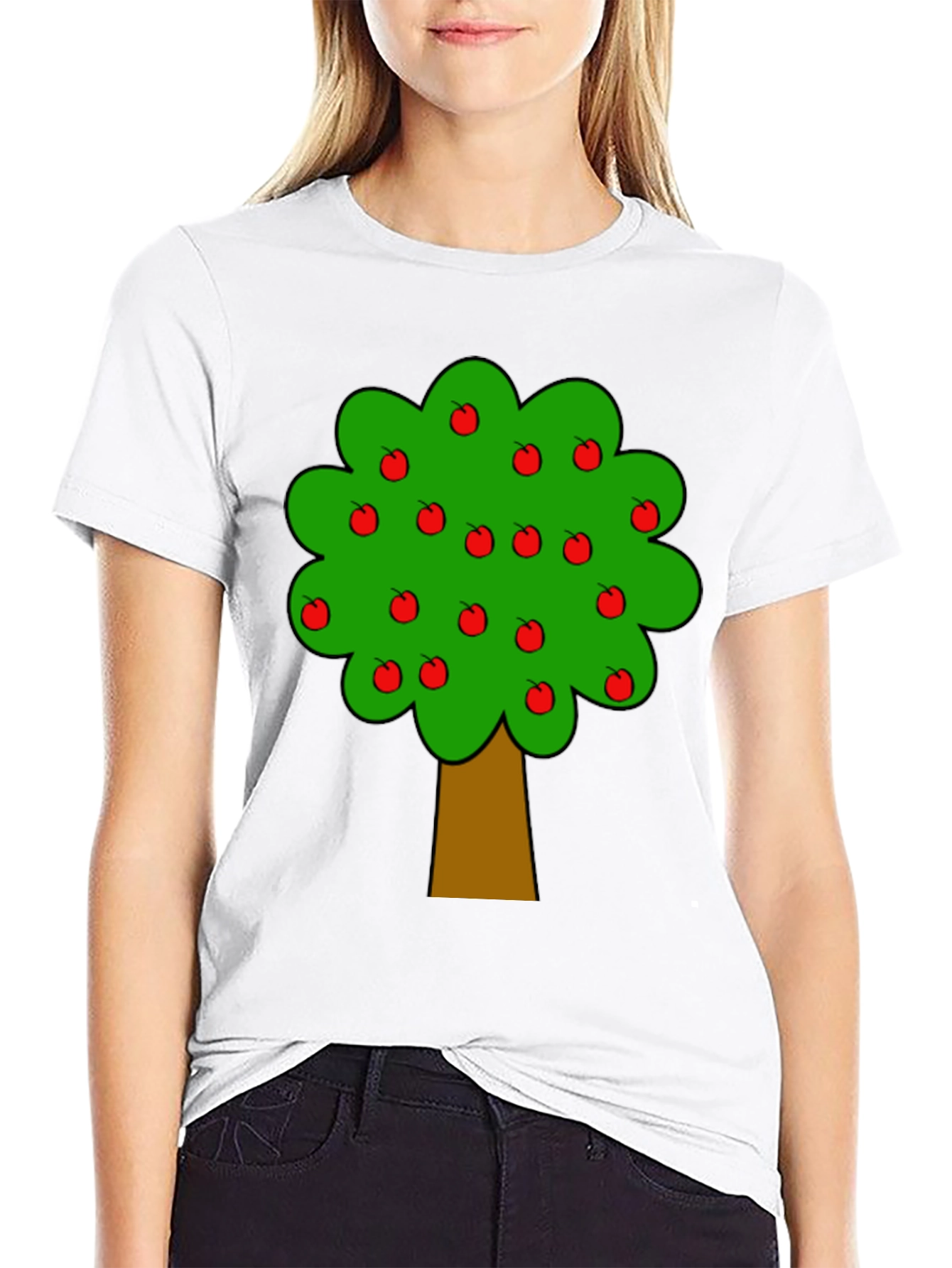 Apple Tree Graphic Black T-Shirt