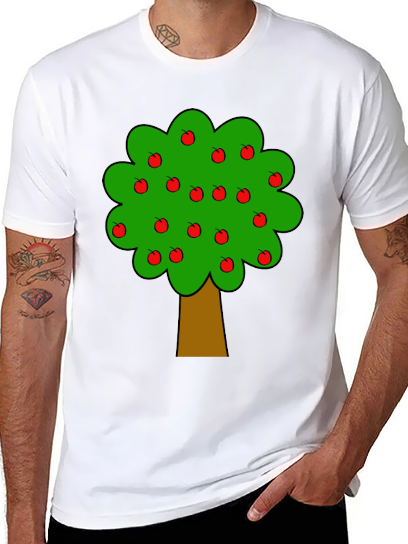 Apple Tree Graphic Black T-Shirt