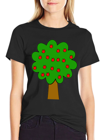 Apple Tree Graphic Black T-Shirt