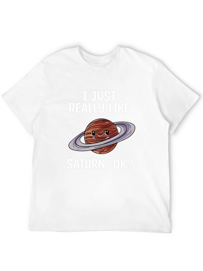 Saturn Lover Graphic Tee - Cute Planet Shirt